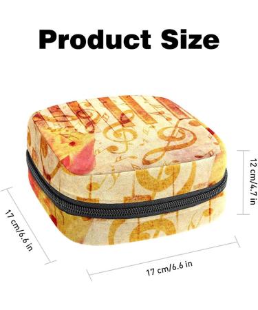 Menstrual Bag with Zipper for Women & Girls | Vintage Tulips & Music Notes - Color 10 | Stylish & Functional Pouch for Period Essentials - Buy Online on GoSupps.com