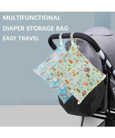 Waterproof Reusable Baby Cloth Diaper Wet Dry Bag Organizer | Zoo + Fox and Bear Design - Buy Online on GoSupps.com