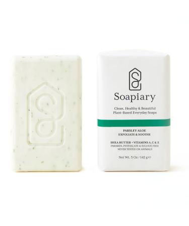 Soapiary Luxury Triple Milled Soap Bar - Natural Vegan Plant-Based Hypoallergenic Bath Soaps – Parsley Aloe, Single Bar Parsley Aloe 1 Count (Pack of 1)