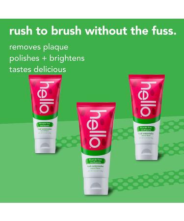 Hello Watermelon Kids Toothpaste - Fluoride Free, Safe to Swallow, No Artificial Sweeteners, 3 Pack - Buy Online on GoSupps.com