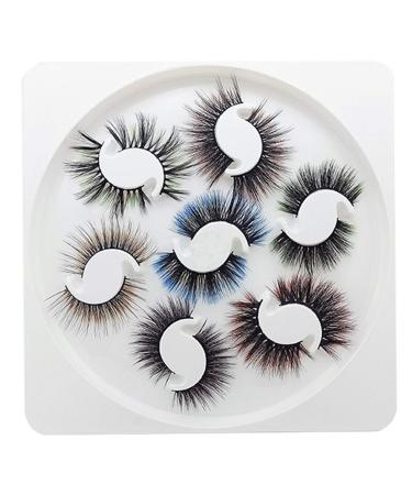 DAODER Eyelashes Mink Lashes Colored Wispy Long Fluffy Eye Lashes Natural Look Colored False Eyelashes 7 Different Color Lashes Pack