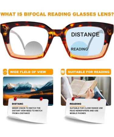 Amorays Oversize Square Vintage Reading Glasses for Men & Women - Anti Blue Light +2.00 Prescription - Black & Tortoiseshell - Buy Online on GoSupps.com