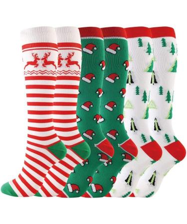 Christmas Multi-Colored Compression Knee Socks for Pregnant Nurses | Best for Edema Relief | Shop Internationally - Buy Online on GoSupps.com