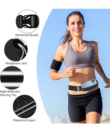 Waterproof Running Belt for Phones - Adjustable Sports Hip Pocket for Men & Women - Black Jogging Bag - Buy Online on GoSupps.com
