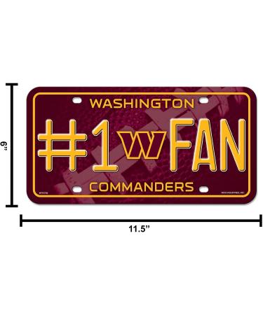 NFL Washington Commanders #1 Fan Metal Auto Tag 8.5 x 11 - Ideal for Trucks, Cars, and SUVs - Buy Online on GoSupps.com