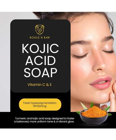 Kojic Acid Soap & Pure Turmeric Bar - Brightening Lavender Soap with Vitamin C & E 2 Pack - All Skin Types 100G - Buy Online on GoSupps.com