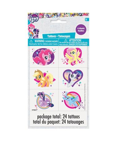 Unique Industries My Little Pony Party Temporary Tattoos - Assorted Designs  24 Pcs