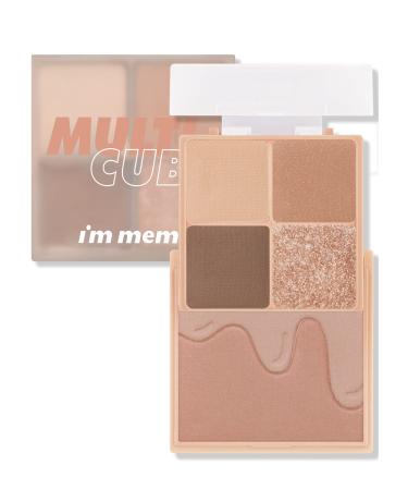 I'm Meme Mini 2-in-1 Palette - Multi Cube | Portable Versatile 4 Eye-shadows and 2 Blush 05 Vanilla Double Shot 0.27 Oz