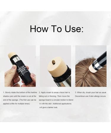 Hairline Shadow Pen Multifunction Hairline Shadow Sponge Stick Hair Mascaras Root Touch Ups Soft Head Temporary Hair Shading Sponge Pen for Men Women 30ml(Light browna) - Buy Online on GoSupps.com