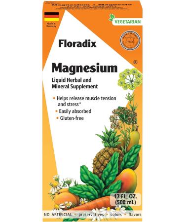 Floradix Magnesium Liquid Supplement for Muscle & Bone Support - 17 Oz | Vegetarian Formula - Buy Online on GoSupps.com