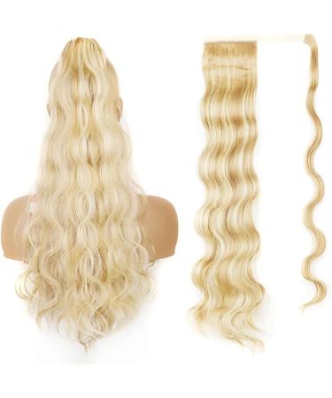 Ponytail Extensions Body Wave Ponytail Hair Extension Clip in Long Wavy Curly Ponytail Extension 24 Inch Wrap Around Synthetic Fake Hair Ponytail Hairpiece for Women for Women(Color:1BH613) 24inch 1BH613 - Buy Online on GoSupps.com