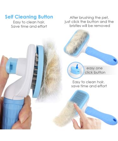 TIMINGILA Self Cleaning Slicker Brush for Dogs and Cats - Pet Grooming Tool for Undercoat, Shedding, Mats, Tangled Hair, Dander - Massages, Improves Circulation - Blue - Buy Online on GoSupps.com