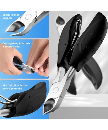 Professional Toe Nail Clippers for Thick Nails - Heavy-Duty Stainless Steel Pedicure Cutter for Ingrown Toenails with Soft Handle - Men and Women - Buy Online on GoSupps.com