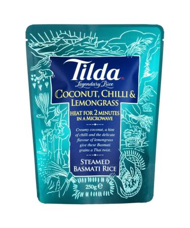 Tilda Tilda - Basmati Steam Rice - Coconut / Chilli and Lemongrass - Pack of 6 x 250 g Bags