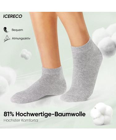 ICERECO 10 Pairs Cotton Sneaker Socks for Men & Women - Breathable Anti-Sweat Sports Socks (Gray Size 43-46) - Buy Online on GoSupps.com