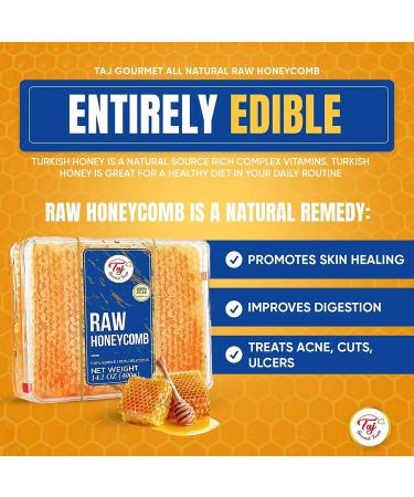 Great Bazaar 100% Pure Turkish Raw Honeycomb - Raw Edible Honey with Honeycomb 400g - Buy Online on GoSupps.com