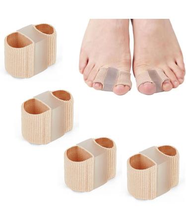 Ruamny 4Pcs Hammertoe Straightener Big Toe Separators Gel Toe Correction Elasticated Hammertoe Corrector Pain-Free for Both Female and Male Nylon Gel Fiber Toe Correction-Size M