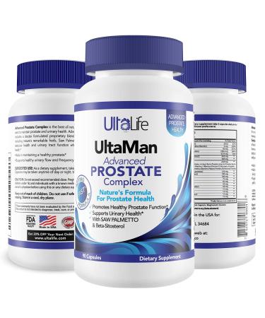 UltaLife Advanced Saw Palmetto Prostate Supplement For Men w Beta Sitosterol  1 Rated Best Health Formula to Reduce Urge For Frequent Urination DHT Blocker Improve Sleep Performance- 90 Capsules