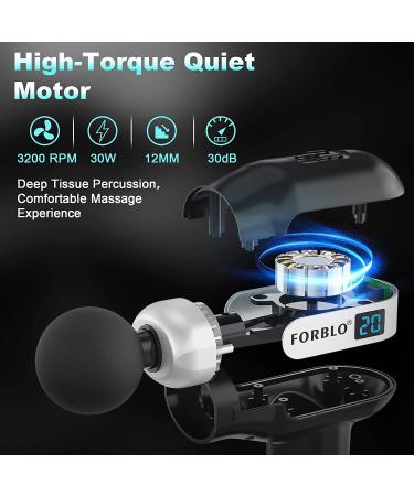 FORBLO Deep Tissue Massage Gun for Athletes - Rechargeable Muscle Massager with 20 Speeds and 8 Heads for Soreness - Black - Buy Online on GoSupps.com