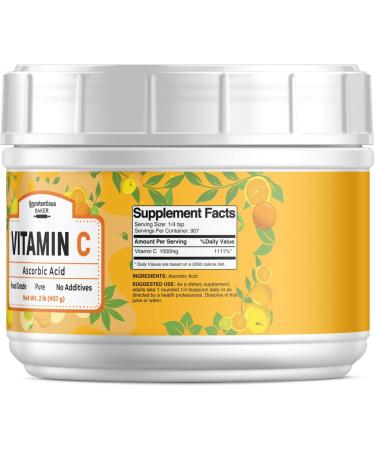 Vitamin C Powder Baker 2lb Resealable Tub | Ascorbic Acid | 2 Pound Pack - Buy Online on GoSupps.com