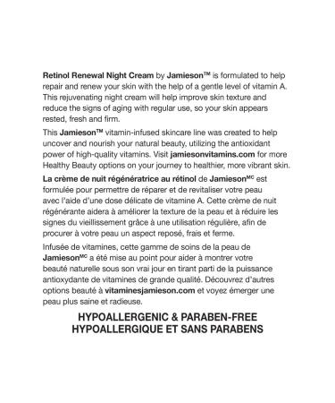 Jamieson ProVitamina A Retinol Renewal Night Cream 120mL (4.2 fl.oz.) - Buy Online on GoSupps.com