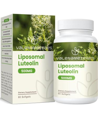 Valenameienes 500 mg Liposomal Luteolin Supplement, Maximum Absorption, Powerful Antioxidant Supplement - 60 Softgels, 30-Day Supply