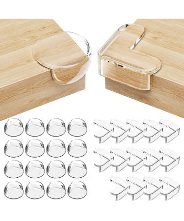 LANPARD corner protection baby 30 pieces of corners & edge protection edge protection baby edge protection self -adhesive for furniture soft and non -toxic clear and transparent (30 PCs)