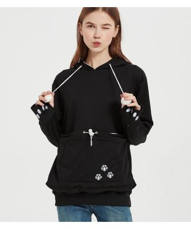 Erbacan Pet Carrier Hoodie-Cat Pouch Sweatshirt- Kangaroo Breathable Unisex Hoodie Medium Black - Buy Online on GoSupps.com