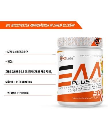 EVOLABS EAA+HICA - Vegan Amino Acids for Muscle Building & Protection | 500g Sweet Woodruff - Sugar-Free Fruity Taste No Preservatives - Buy Online on GoSupps.com