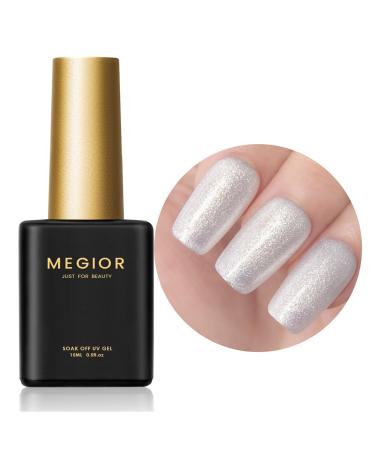 MEGIOR Spring Mermaid White Glitter Gel Nail Polish 15ml Gel Polish Soak off Uv Led Nail Lamp Nail Art Manicure Salon Salon DIY Gel Nail Design