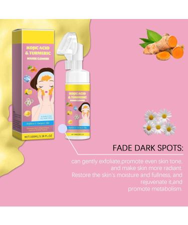 Kojic Acid And Turmeric Mousse Cleanser Turmeric Kojic Acid Cleanser Turmeric Facial Cleanser for face dark spots Kojic Acid And Turmeric Deep Cleaning Moisturizing For All Skin (1pc) - Buy Online on GoSupps.com