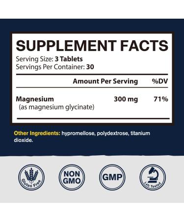 Vitacook Magnesium Glycinate 300mg - Natural Calmness & Heart Support | Non-GMO, High Potency 90 Tablets - Buy Online on GoSupps.com