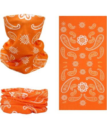 Buy Smehcf 4 Multi-Purpose Bandanas | Women & Men's Headbands | Breathable Reusable Face Masks & Neck Cuffs - Red Orange Green Yellow Cashew Flower - Buy Online on GoSupps.com