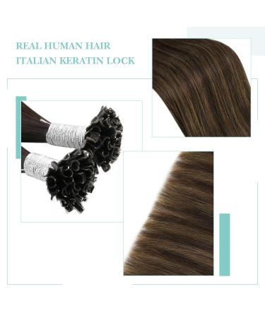 Youngsee Bondings Extensions | Real Hair Brown Ombre U Tip | 45cm Remy Hair | Hot Fusion 50g #2/2/6 - Buy Online on GoSupps.com
