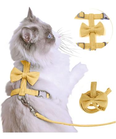Escape Proof Cat Vest Harness with Leash - Breathable and Adjustable Mesh Cat Harness for Walking - Safety Buckle and Diagonal Pull Design - Suitable for Cats, Kittens, Puppies, Rabbits, and Ferrets - Sizes S-L - Yellow - Buy Online on GoSupps.com
