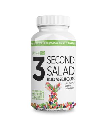 Bode Pro 3 Second Salad | Phytonutrient Rich Fruit and Veggie Supplement Antioxidant and Digestive Enzyme Formula | Non-GMO Veggie Capsules | 90 Count
