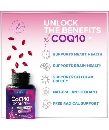 CoQ10 200mg Supplement - Ultra High Absorption Antioxidant for Heart Health & Energy Production Support - Coenzyme Q10 (Ubiquinone) Co Q 10 Supplement & Vitamins 100mg Each - Non GMO - 240 Softgels 240 Count (Pack of 1) - Buy Online on GoSupps.com