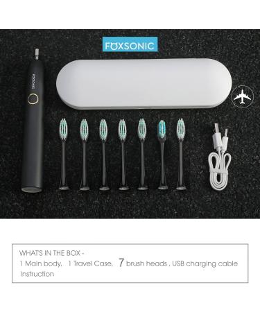 Sonic Rechargeable Electric Toothbrush - 5 Modes Timer 7 Brush Heads Travel Case | Dentist Recommended - Shop Now - Buy Online on GoSupps.com