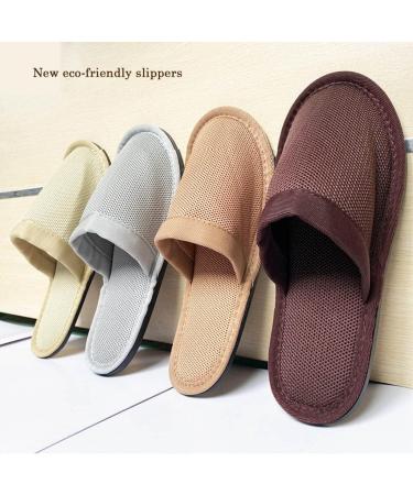 Disposable Spa Shoes for Men & Women - 5 Pairs Closed Toe Non-Slip - Ideal for Hotels Spas & Nail Studios - Light Brown 29cm/11.4inches - Buy Online on GoSupps.com