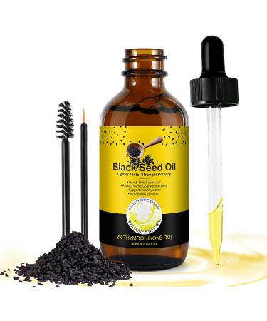 KLLALO Organic Black Cumin Seed Oil 60 ml Glass Bottle + Pipette + Brush for Hair Loss Acne and Blackheads Black Seed Oil - Buy Online on GoSupps.com