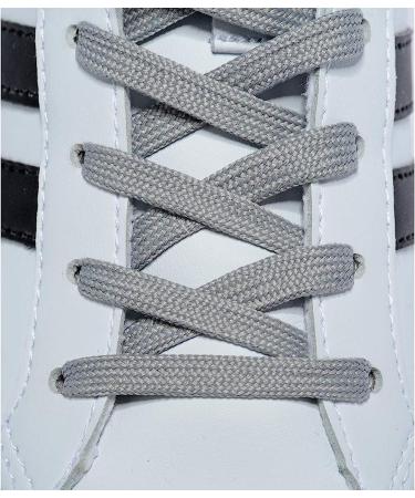 Gray Wide Flat Athletic Shoelaces - 2 Pairs, 54 inches - for Sneakers and Shoes - Buy Online on GoSupps.com
