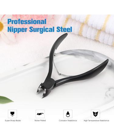 FERYES Large Handle Stainless Steel Toe Nail Clippers for Thick, Ingrown Nails - Black Olecranon Fingernail Clipper - Buy Online on GoSupps.com