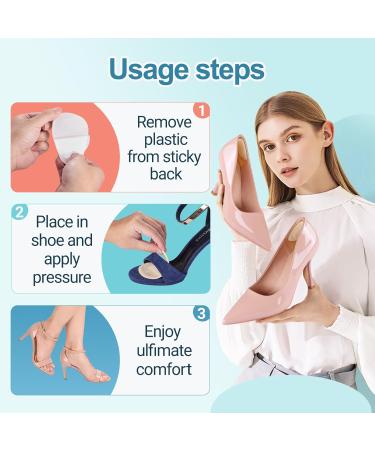 Heel Pads for Shoes - Metatarsal Ball of Foot Cushions for Women | Comfortable High Heel Inserts for All Day Pain Relief (Beige - Buy Online on GoSupps.com