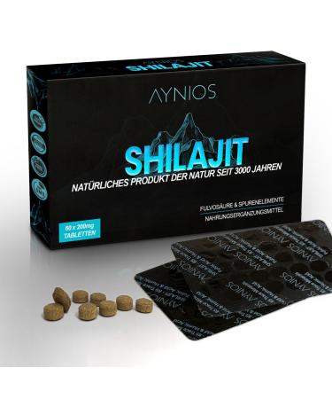 Tablettes Shilajit de 12 000 mg - 100 % Shilajit Original - En r sine de l'Himalayan - 60 comptes - Shilajit Himalaya Organic Tablets Rich in Fulvic Acid and over 85 Trace Elements.(No color added)