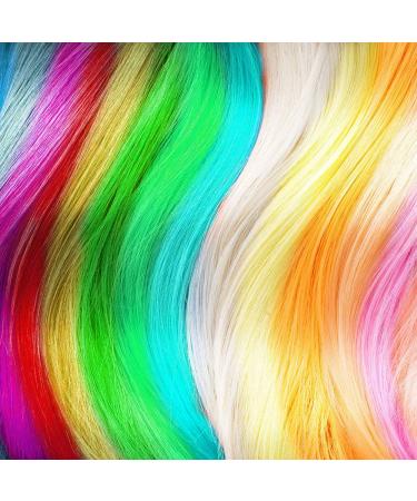 Qiwenr 24pcs Colored Hair Extensions Clip - Multi-Colored Highlights & 55cm Rainbow Wig for Women - Perfect for Parties - Buy Online on GoSupps.com
