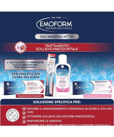  Emoform Emoform Periodontal Relief Toothpaste 75ml - with zinc salts and vitamin B5 - Protects against periodontal disorders by reducing bleeding in more than 90% of cases - Buy Online on GoSupps.com