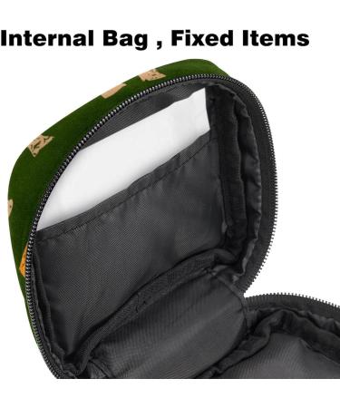 Dino Dinosaur Grunge Pattern Sanitary Napkin Storage Bag | Portable Menstrual Cup Pouch for Teen Girls & Women - Zippered Design - Buy Online on GoSupps.com
