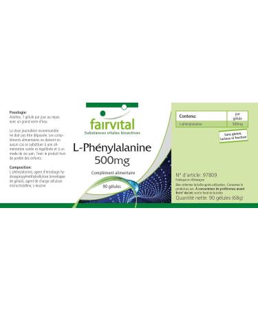 Fairvital | L-phenylalanine 500mg - set pour pendant 3 mois - VEGAN - Fortement dos - 90 capsules - acide amin essentiel - Buy Online on GoSupps.com