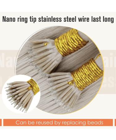 LaaVoo Nano Hair Extensions Real Human Hair 14 Inch 50s 50g White Blonde Nano Beads Hair Extensions Remy Straight Nano Ring Hair Extensions #60 14 Inch 1.11Nano#60 - Buy Online on GoSupps.com