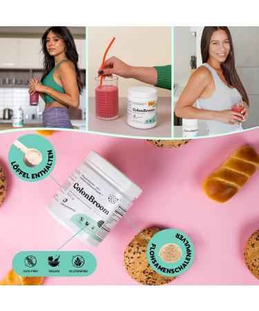 ColonBroom Psyllium Fiber Powder - Vegan Gluten-Free Sugar-Free 60 Portions for Healthy Digestion & Flatulence Relief - Buy Online on GoSupps.com